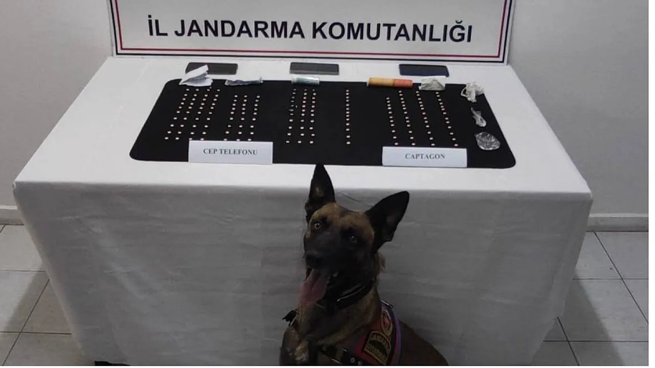 Afyonkarahisar'da düzenlenen uyuşturucu operasyonunda Jandarma ekipleri, 166 adet Captagon hap