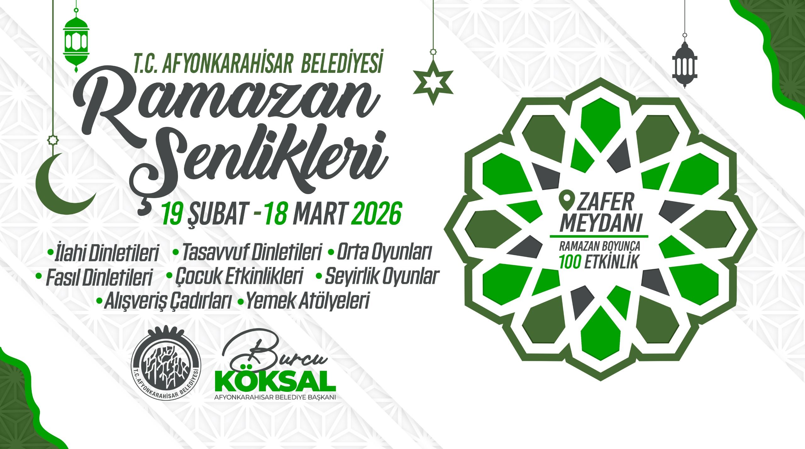 Afyonkarahisar Ramazan programı kapsamında iftar çadırları, yemek dağıtımları, kültürel etkinlikler