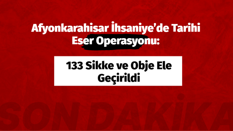Afyonkarahisar’ın İhsaniye ilçesinde jandarma ekiplerinin düzenlediği operasyonda 133 adet sikke