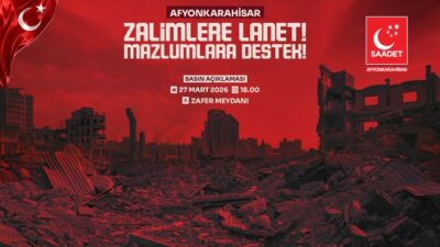 Afyonkarahisar’da önemli bir toplumsal farkındalık etkinliği düzenleniyor. Saadet Partisi Afyonkarahisar