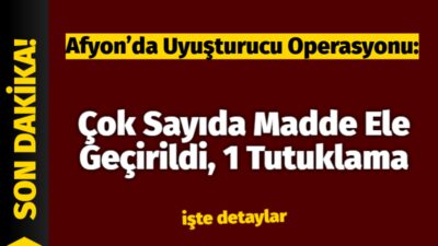 &nbsp; Afyon’da Jandarmadan Uyuşturucu Operasyonu Afyonkarahisar İl Jandarma Komutanlığı ekiplerince
