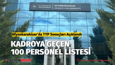 &nbsp; Afyonkarahisar’da TYP Kapsamında 100 Personel Belirlendi Afyonkarahisar’da Toplum Yararına