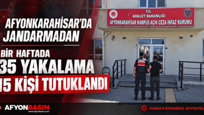 Afyonkarahisar’da Jandarmanın son bir haftalık yol kontrolü ve devriye faaliyetlerinde
