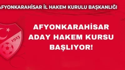 Afyonkarahisar ilinde düzenlenecek olan Aday Hakem Kursu, hakem adaylarının yoğun