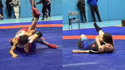Afyonkarahisar’da düzenlenen Güreş İl Birinciliği Müsabakaları, Çiğiltepe Kapalı Spor Salonu’nda