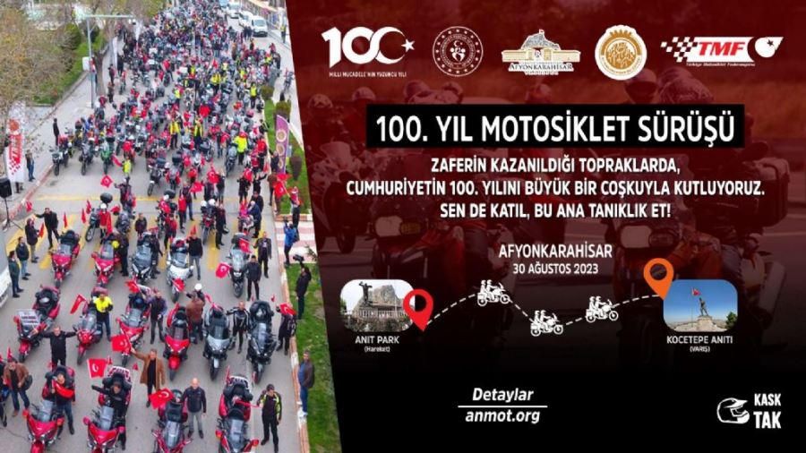 Afyonkarahisar’da “100. Yıl Motosiklet Sürüşü” Coşkusu